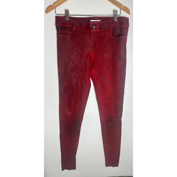 Gomez-Gracia London Unique Red Leather Pants, US8/UK14 - Picture 2 of 9